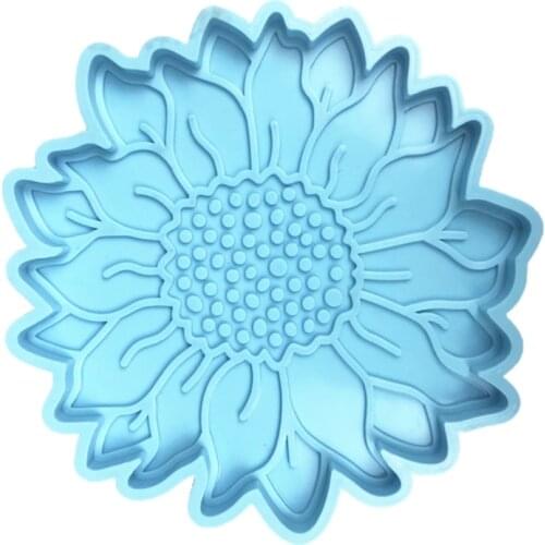 DIY Crafts Home Decoration Casting Tool Handcraft Sunflower Coaster Epoxy Resin Mold Cup Mat Pad Silicone Mould