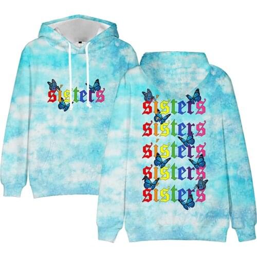 Sisters Butterfly Fashion Hip Hop Sport 3d Hoodies Pullover Men Women Hoodie Hoody Tops Long Sleeve Couple Hooded Sweatshirt 4XL