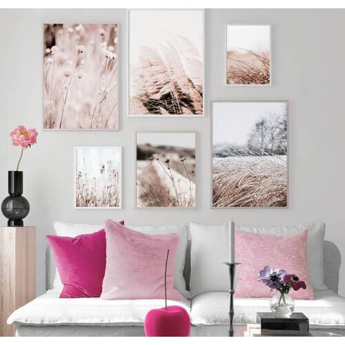 Grass Nature Picture Scandinavian Poster Landscape Wall Art Canvas Print Painting Nordic Style Modern Modern Living Room Decor