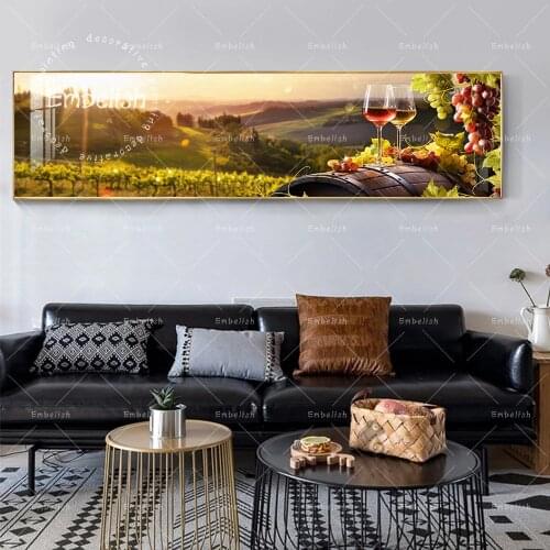 Embelish Italy Glass Of Wine With Grapes And Barrel Wall Posters For Living Room Modern Home Decor Pictures Canvas Painting
