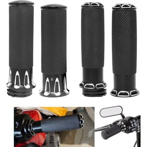 Universal Motorcycle 1" 25mm Handle Bar Hand Grips Black Aluminum 1 Pair For Harley Touring Street Glide Sportster XL Dyna VRSC