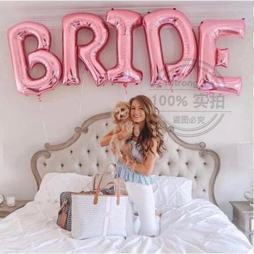 Rose Gold Bride To Be Letter Foil Balloon Wedding Decoration Baby Shower Valentines Party Bride Alphabet Balaos Decor Supplies