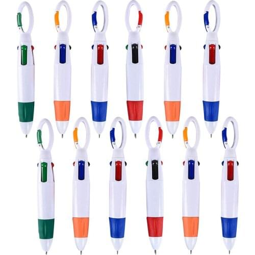 Shuttle Pens Retractable - Pack Of 12, Four Neon Color Pens in One,With Carabiner Keychain on Top, Great for School Projects and