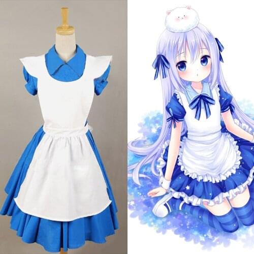 Alice Cosplay in Wonderland Costume Lolita Dress Maid Cosplay Dress Carnival Halloween Costumes for Women full set