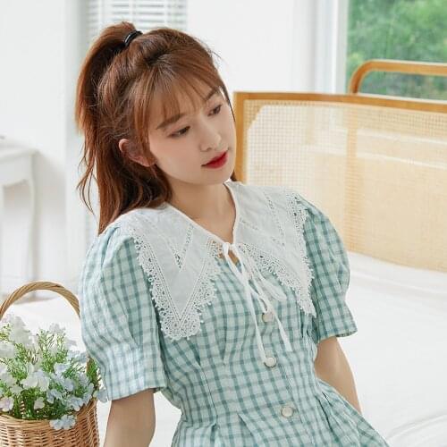 2021 Women Lace Hollow Embroidery Fake Collar Shawl Dress Doll Collar Detachable Shirt Collar False Collar Clothes Accessories