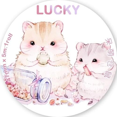 1Loop 35cm Cute Hamster Animal Washi Tape Sample
