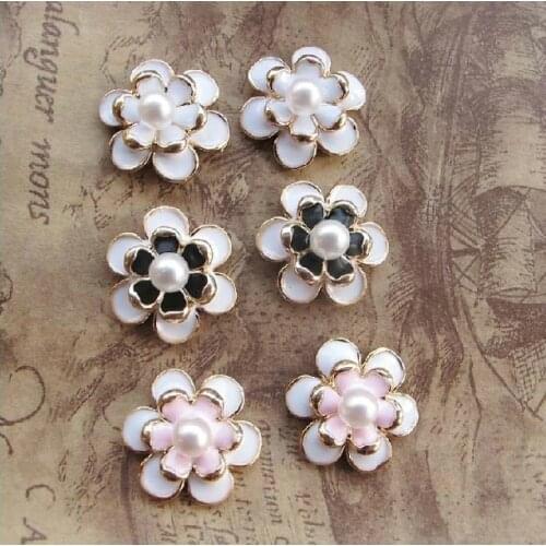 10pcs per lot 2cm Cell Phone Case DIY Charms Alloy Flower Decoration