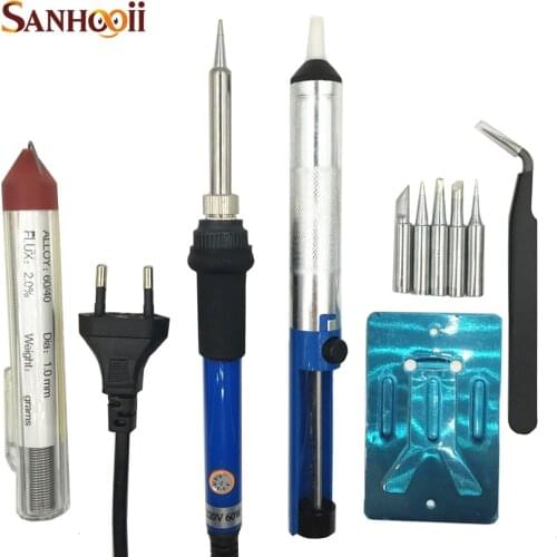 10in1 60W 220V 200-450 Centigrade Soldering Iron Tools set EU Plug Electric iron Repair Tool