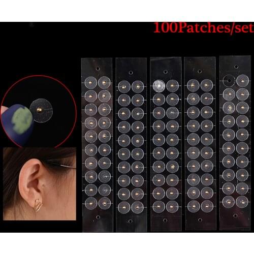 100PC/lot Clear Ear Point Stickers Ear Pressure Stick Acupuncture Magnetic Beads Auricular Ear Stickers Massage Ear Stickers