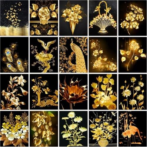 5D Diamond Painting New Black And Yellow Flower Pictures Of Rhinestones Diamond Embroidery Sale Rose Mosaic Handmade Gift Decor