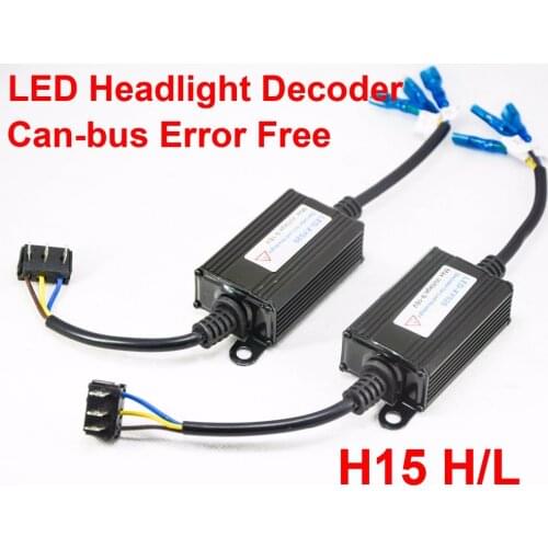 1 Pair H15 LED Decoder Car LED Headlight Warning Canceler Auto Canbus Can-bus Error Free Fix Anti-Hyper Flashing Blinking 12V
