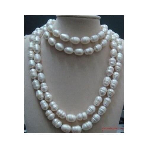 Free shipping EXQUISITE A+ WHITE BAROQUE NATURAL PEARL NECKLACE 50inch / Cheap Shipping 1PCS