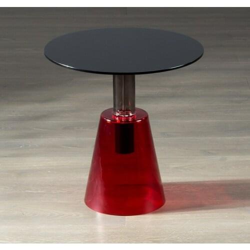 Designers Creative Glass Coffee Table, Light Luxury Metal Corner Table, Side Table of Transparent Sofa Coffee Table Furniture