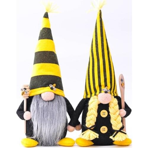 Bumble Bee Gnome Long Hat Scandinavian Tomte Nisse Swedish Elf Farmhouse Decor