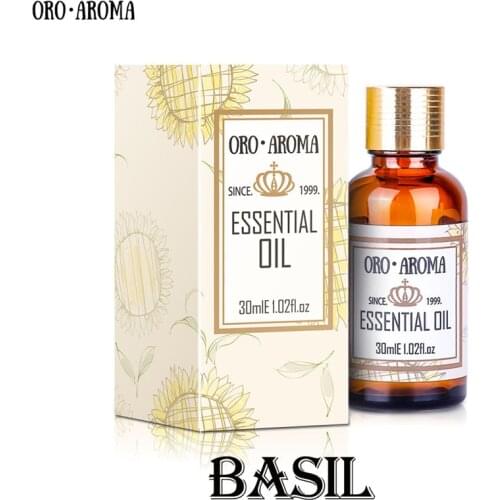 Famous brand oroaroma aromatherapy basil essential oil Improve spirit Stabilization effect Firming skin Oil balance basil oil