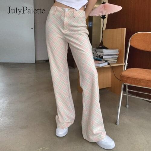 Женские брюки в клетку JulyPalette China At AliExpress