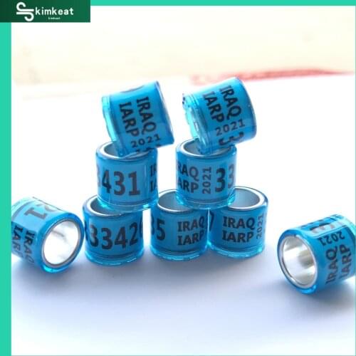 Customized birds rings silvery Aluminium with Color Plastic Pigeon Ring 50pcs
