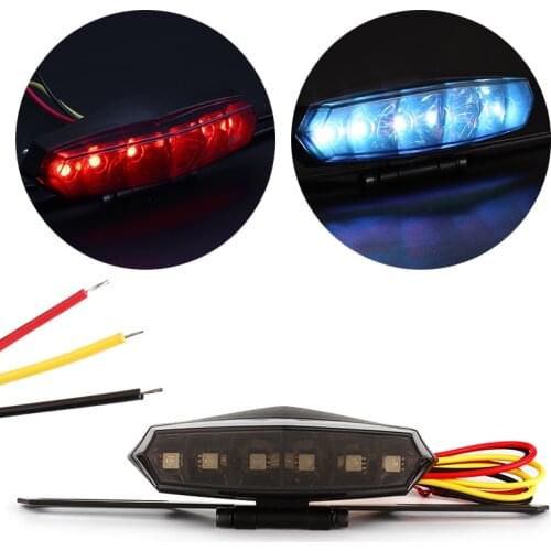 LEEPEE 3W LED Motorcycle Tail Brake Lights Stop Driving License Plate Lamps For Motorcycle Rear Motorbike Taillight Moto Styling