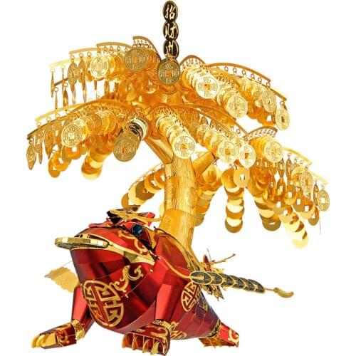 MMZ MODEL Piececool 3D Metal Puzzle Golden Toad Model Kits DIY Assemble puzzle Laser Cut Jigsaw Building Toys Gift P114-GR