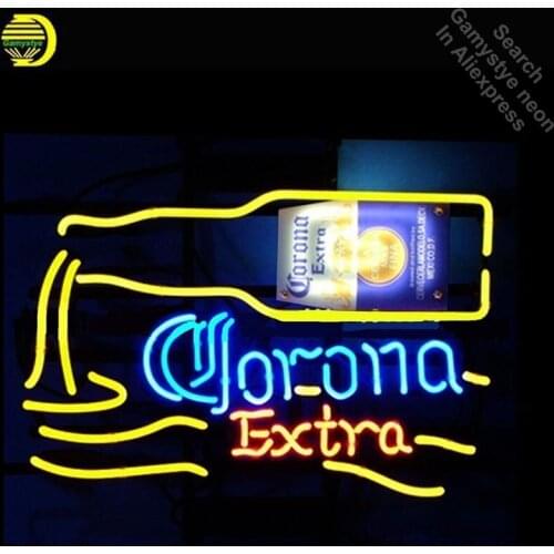 Neon Sign for Coron Extra Dumping Bottle Neon Bulbs sign handcraft Glass tubes Decorate Beer bar Wall Room signs made to order