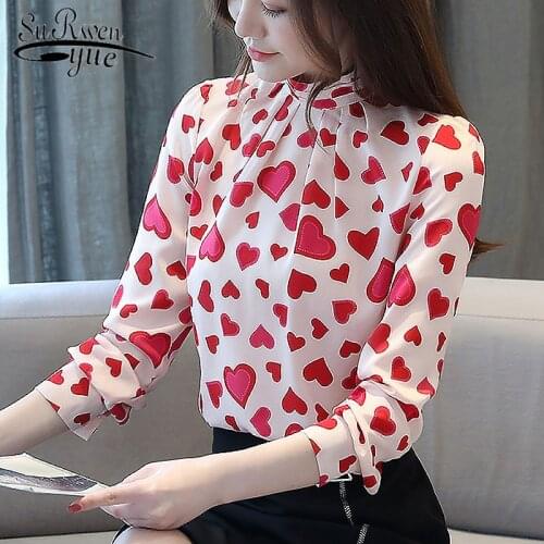 2021 new arrival womens clothes casual long sleeve stand collar chiffon blouse women pullover elegant lady shirt blusas 5823 50