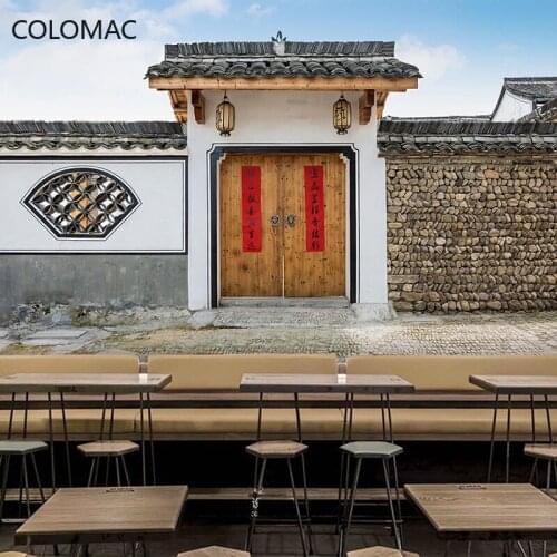 Colomac Custom 3D Chinese Architecture Wallpaper Classical Courtyard Decoration Restaurant Revetement Mural Drop Shopping