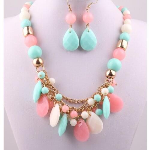 Free Shipping womens jewelry fashion Candy Color resine acrylic beads Party lady Dress Necklace