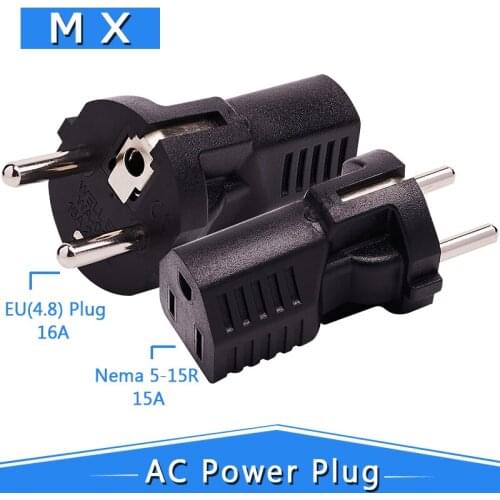 EU to 5-15R European-US 5-15R AC Neam Power Adapter Plug US 5-15R to EU German Female Connector Conversion Plug