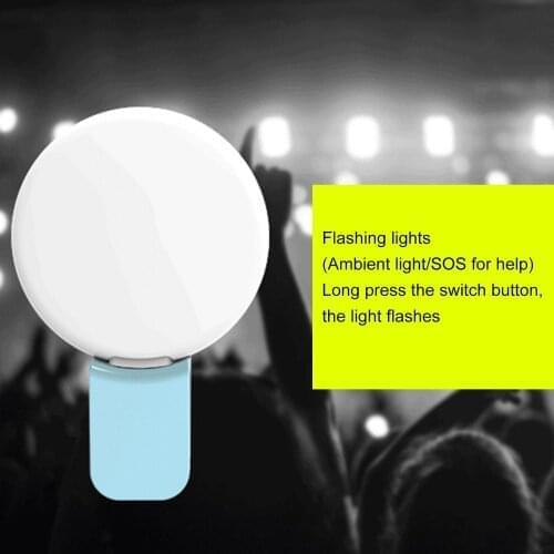 Rechargeable Selfie Ring Light Mobile Phone Selfie Light Clip-on Fill Light Selfie Ring LED Lamp Rotating Universal Selfie Ring