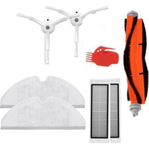Suitable 8pcs parts replacements Side Brush & HEPA Filter & Main Brush Cleaning Tool & Mop Cloths for Xiaomi Roborock S50 S51