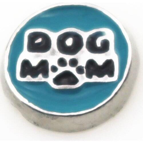 Hot selling 20pcs/lot DOG MOM floating charms living glass memory floating lockets charms diy jewelry