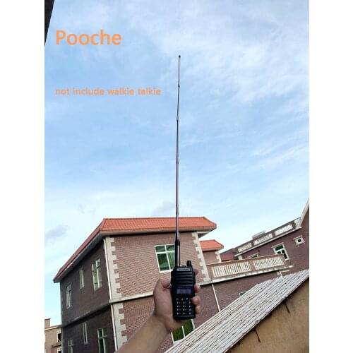 POOCHE Folded Antenna VHF UHF 144/430MHz 5.2dBi Walkie Talkie Tactical Antenna 85cm Folded Antenna for Baofeng UV-5R UV9R Plus