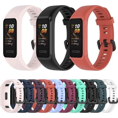 For Huawei Band 4/Huawei Honor Band 5i Soft Silicone Strap Wristbands Adjustable Bracelet Replacement Watchband Smart Watch
