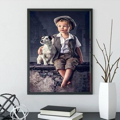 Crafts for Adults Baby Boy Dog Art Paint Diamond Diy 5D Handmade Arts and Crafts for Home Room Nursery Decor Mosaic Diamond