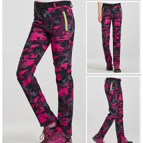 Women Winter Quick Dry Pants Trekking Mountain Climbing Thick Warm Long Trousers