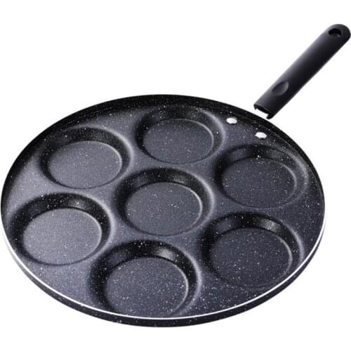 Seven-Hole Frying Pot Thickened Omelet Pan Non-Stick Egg Pancake Steak Pan Cooking Egg Ham Pans Breakfast Maker