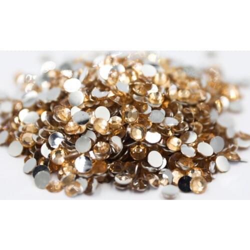 Lt.Peach Color 3,4,5,6mm Flatback стразы Resin Non hotfix Rhinestones in Bulk Package Plastic Nail Art Decoration for Garment