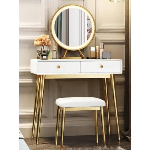Light luxury dressing table bedroom small apartment modern simple dressing table net red ins dressing table dressing table light