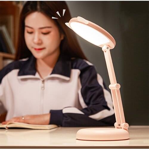 USB Rechargeable LED Desk Lamp Cat Ears Touch Table Dimming Adjustment Table Built-in lithium battery Fold Lamp