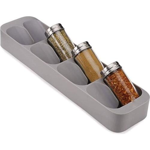 Drawer Organizer Storage Rack 8 Grid Spice Storage Rack Kitchen Sauce Bottle Holder Cabinet Drawer Organizer for Spice Jar