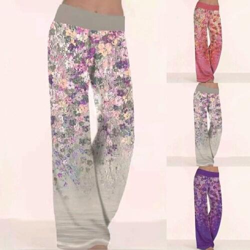 Womens Exercise Yuga Loose Pants Print Mid Waist Drawstring Pants Long Pants High Quality Comfy Daily Pants Широкие Штаны 2021