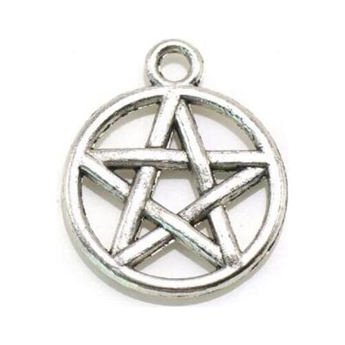 10pcs/pack Vintage Bronze Supernatural Pentagram Charms Gothic Wicca Witch Pendants For Jewelry Making Bracelets Gift 17x20mm