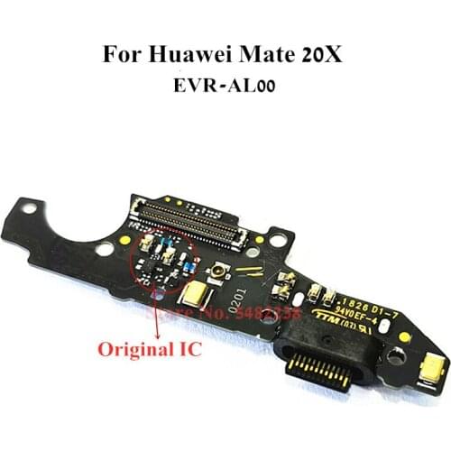 100% Original USB Charger Plug Board For Huawei Mate 20X 4G EVR-AL00 USB Charging Port Dock Flex cable Quick charge+Microphone