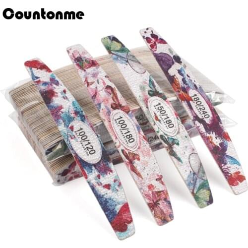 100Pcs/Lot Professional Wood Nail File 100/180 Washable Nail Sanding Buffer Blocks 180/240 Grinding Polishing File For Manicure