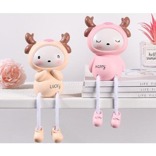 2pcs Cartoon Resin Outseam dolls Hanging Feet Doll Home Wall Decoration