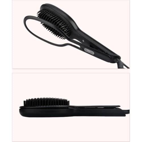 New 2 in 1 Hair straightener Brush Ceramic Styling Brush hot comb Straightening Hairdressing Tools Hair Straightening flat Iron