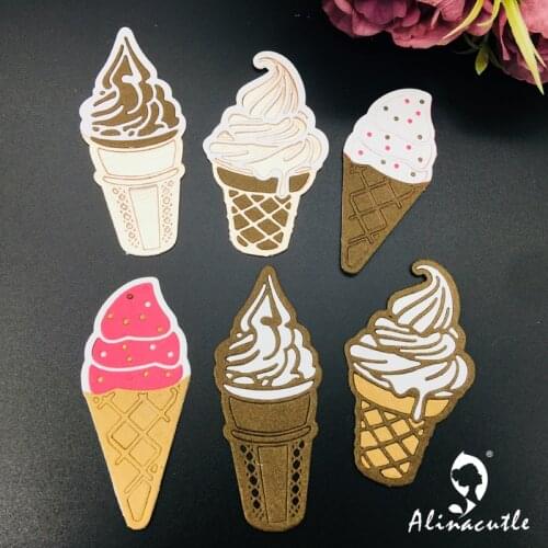 Metal Cutting die Cut 3pc Icecream Scrapbooking Paper Craft Handmade Album Card Punch Art Alinacutle Cut Dies
