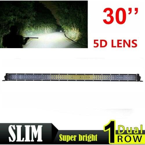 4D 5D LED Light Bar 360W 30" LED Bar Slim Dual Row Combo Work Light 12V DRL for ATV SUV Truck Tractor Boat Auto Driving Light