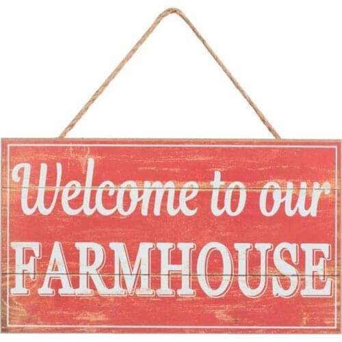 AJHERO Welcome to Our Farmhouse Sign - 6"x12", Wooden Front Door Decor, Home Decoration Sign Wooden Plaque Art-8