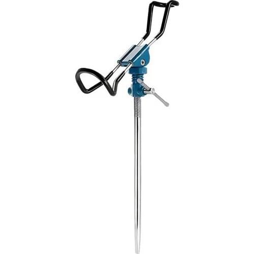 Fishing Rod Ground Holder 360 Degrees Folding Stand Stainless Steel Adjustable Inserts Simple Bracket Fishing Accessories